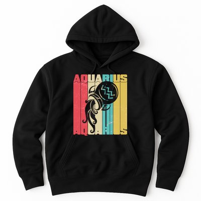 Retro Colors Zodiac Aquarius Hoodie