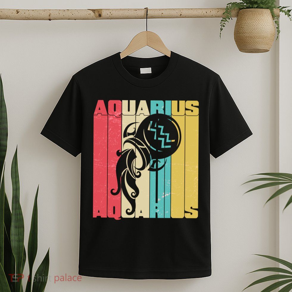 Retro Colors Zodiac Aquarius T-Shirt