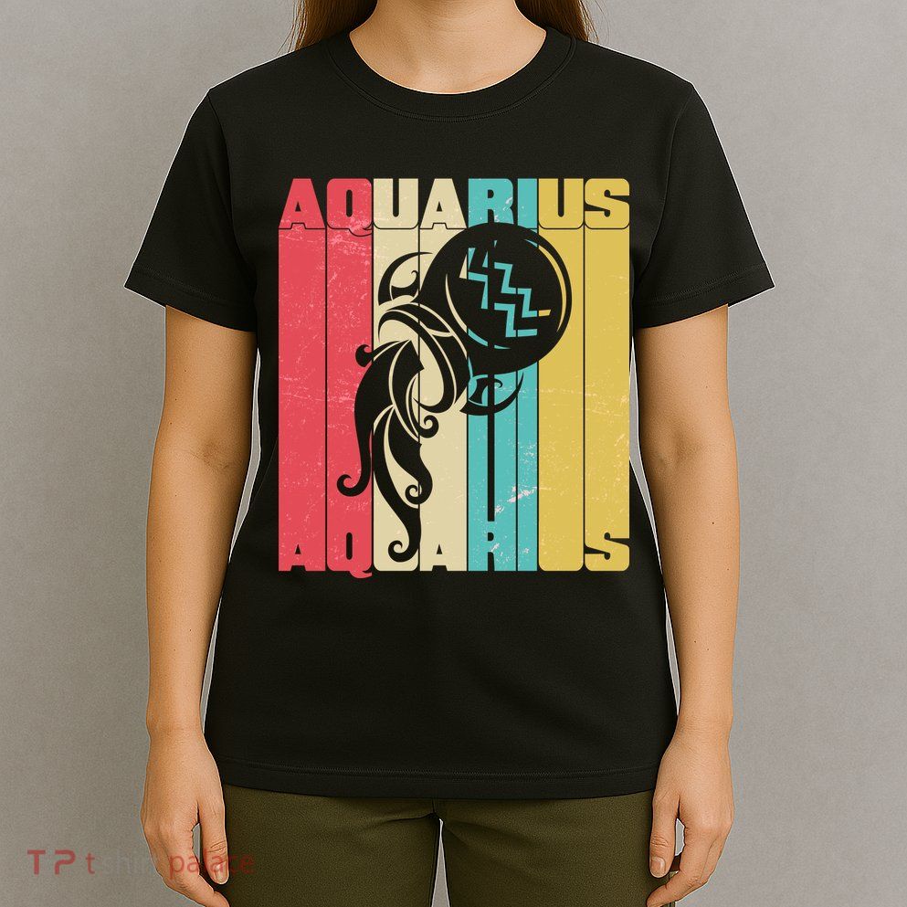 Retro Colors Zodiac Aquarius T-Shirt