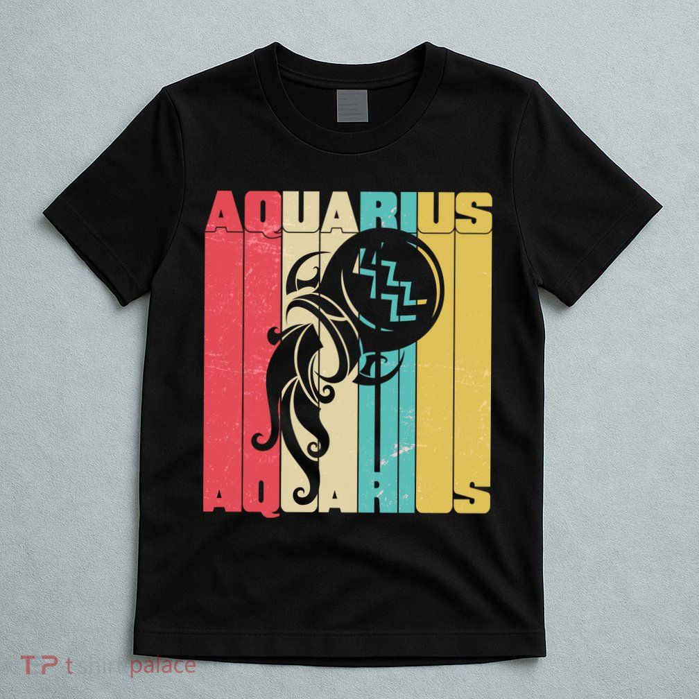 Retro Colors Zodiac Aquarius T-Shirt