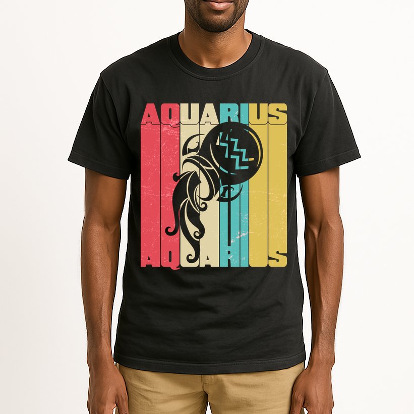 Retro Colors Zodiac Aquarius Tall T-Shirt