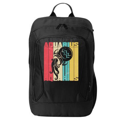 Retro Colors Zodiac Aquarius City Backpack