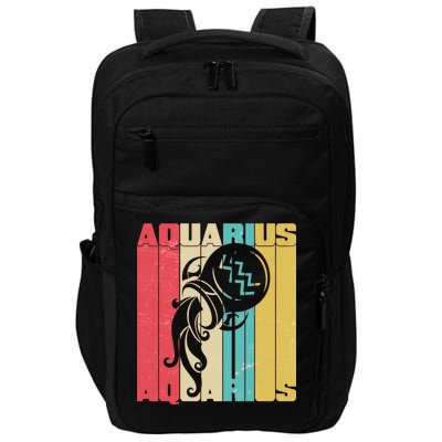 Retro Colors Zodiac Aquarius Impact Tech Backpack