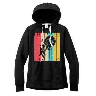 Retro Colors Zodiac Aquarius Women's Fleece Hoodie