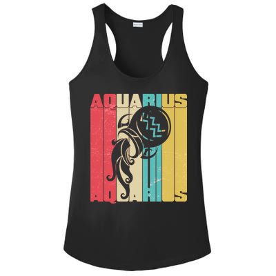 Retro Colors Zodiac Aquarius Ladies PosiCharge Competitor Racerback Tank