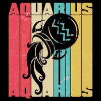 Retro Colors Zodiac Aquarius Poster