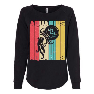 Retro Colors Zodiac Aquarius Womens California Wash Sweatshirt