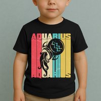 Retro Colors Zodiac Aquarius Toddler T-Shirt