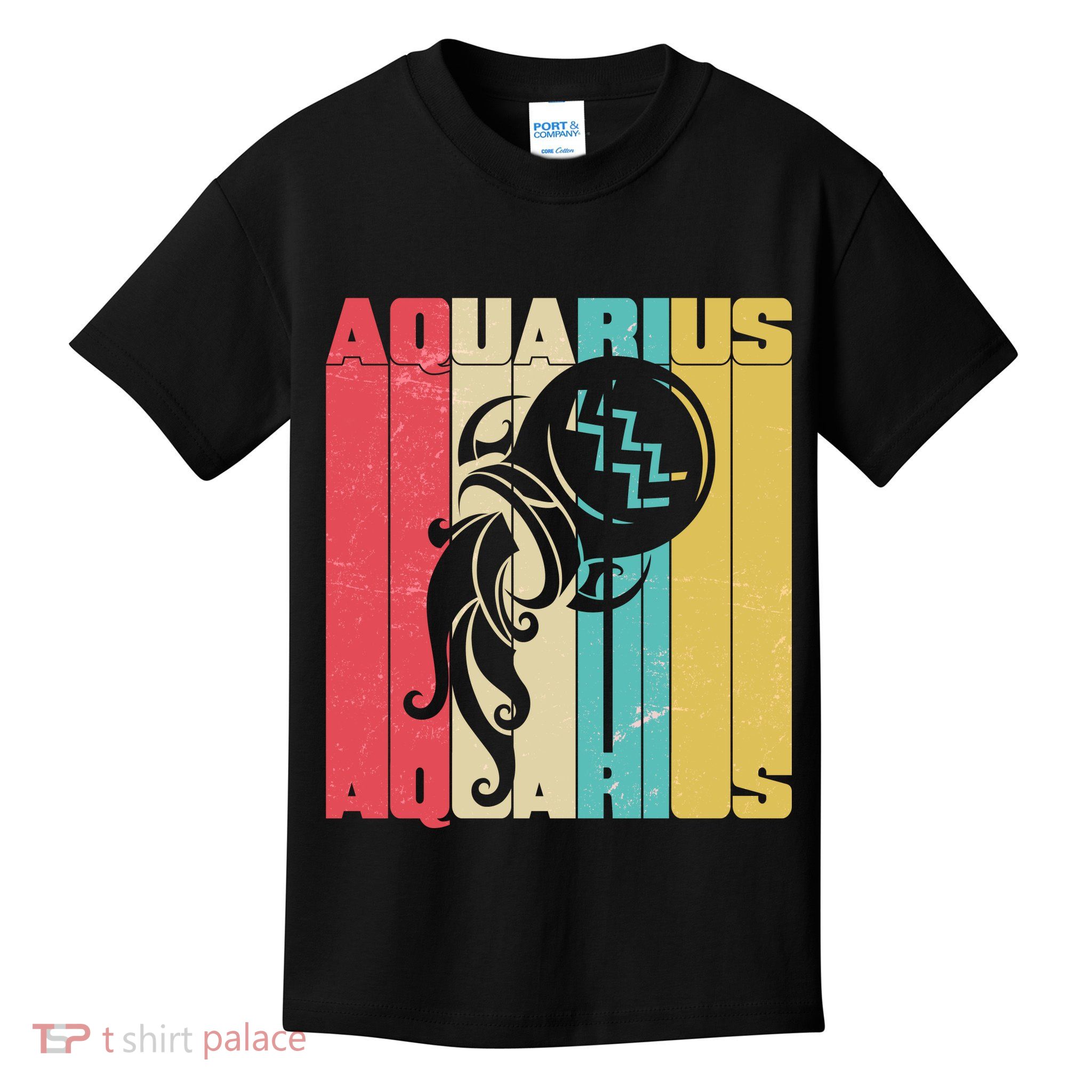 Retro Colors Zodiac Aquarius Kids T-Shirt