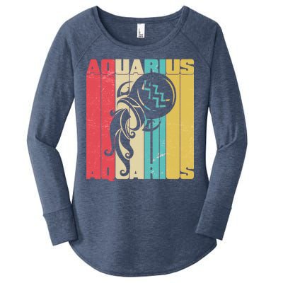 Retro Colors Zodiac Aquarius Women's Perfect Tri Tunic Long Sleeve Shirt