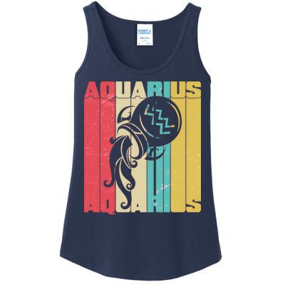 Retro Colors Zodiac Aquarius Ladies Essential Tank