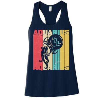 Retro Colors Zodiac Aquarius Women's Racerback Tank