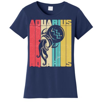 Retro Colors Zodiac Aquarius Women's T-Shirt