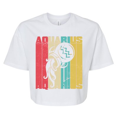 Retro Colors Zodiac Aquarius Bella+Canvas Jersey Crop Tee