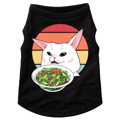Retro Confused Cat At Dinner Table Meme Doggie Tank
