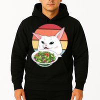 Retro Confused Cat At Dinner Table Meme Hoodie