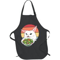 Retro Confused Cat At Dinner Table Meme Apron