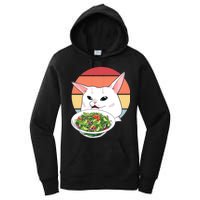 Retro Confused Cat At Dinner Table Meme Women's Pullover Hoodie