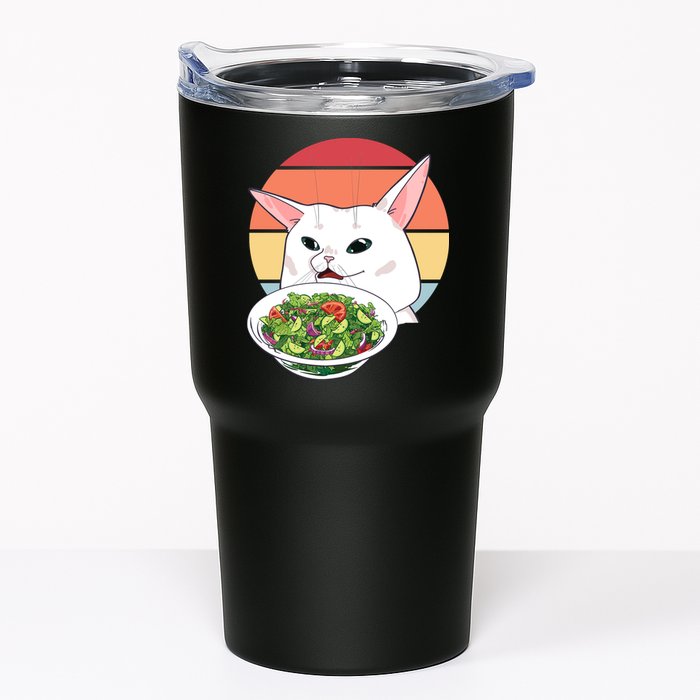 Retro Confused Cat At Dinner Table Meme Tumbler