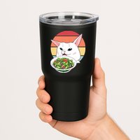 Retro Confused Cat At Dinner Table Meme Tumbler