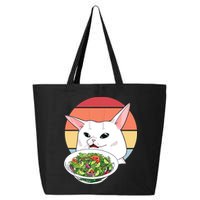 Retro Confused Cat At Dinner Table Meme 25L Jumbo Tote