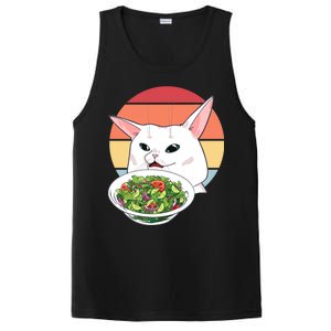 Retro Confused Cat At Dinner Table Meme PosiCharge Competitor Tank