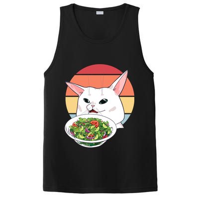 Retro Confused Cat At Dinner Table Meme PosiCharge Competitor Tank