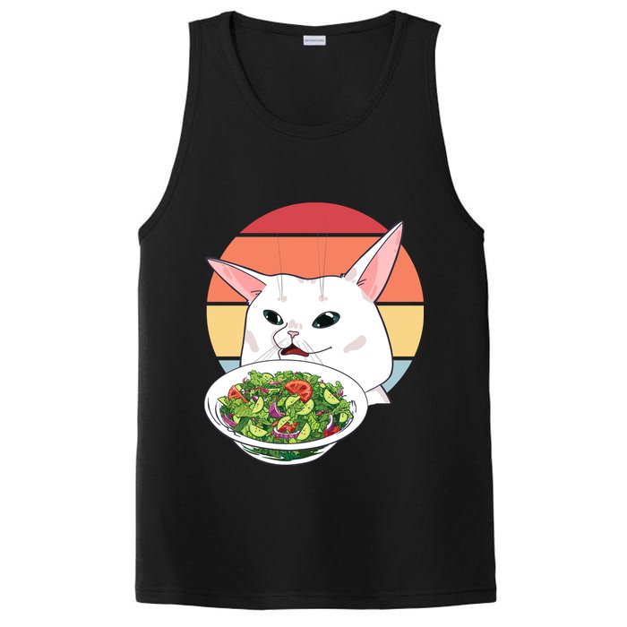 Retro Confused Cat At Dinner Table Meme PosiCharge Competitor Tank