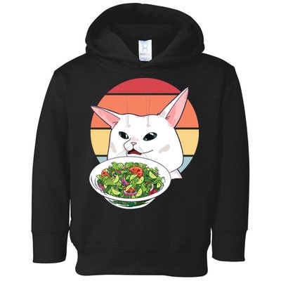 Retro Confused Cat At Dinner Table Meme Toddler Hoodie