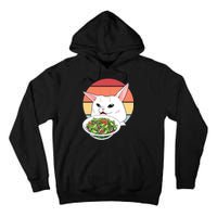 Retro Confused Cat At Dinner Table Meme Tall Hoodie