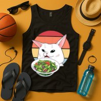 Retro Confused Cat At Dinner Table Meme Tank Top