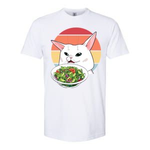 Retro Confused Cat At Dinner Table Meme Softstyle CVC T-Shirt