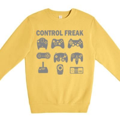 Retro Control Freak 8 Bit Gamer Premium Crewneck Sweatshirt