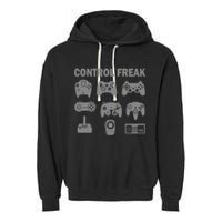Retro Control Freak 8 Bit Gamer Garment-Dyed Fleece Hoodie