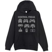 Retro Control Freak 8 Bit Gamer Premium Pullover Hoodie