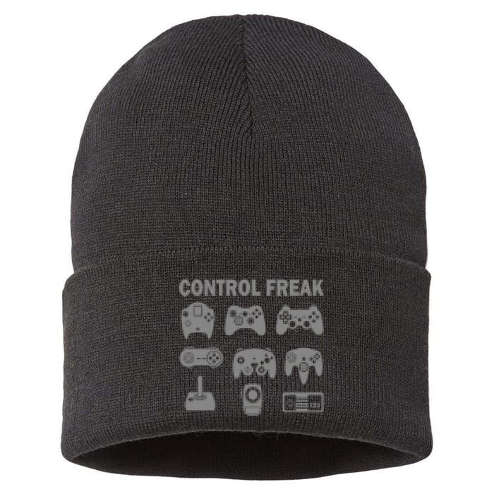 Retro Control Freak 8 Bit Gamer Sustainable Knit Beanie