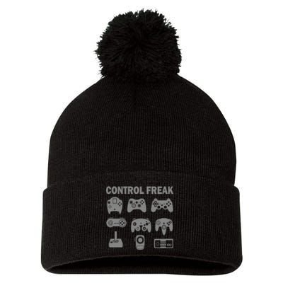 Retro Control Freak 8 Bit Gamer Pom Pom 12in Knit Beanie