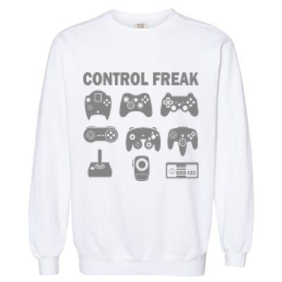 Retro Control Freak 8 Bit Gamer Garment-Dyed Sweatshirt
