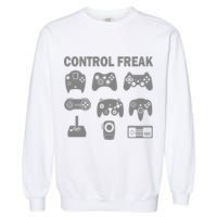 Retro Control Freak 8 Bit Gamer Garment-Dyed Sweatshirt