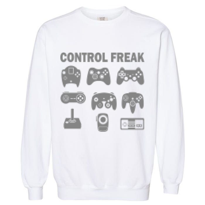 Retro Control Freak 8 Bit Gamer Garment-Dyed Sweatshirt