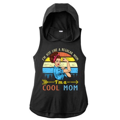 Retro Cool Mom Ladies PosiCharge Tri-Blend Wicking Draft Hoodie Tank