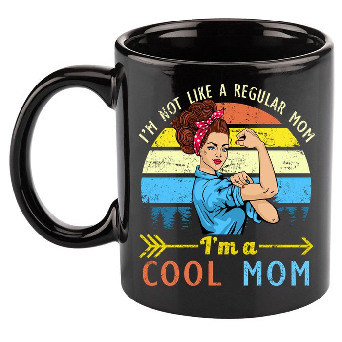 Retro Cool Mom 11oz C Handle Ceramic Mug