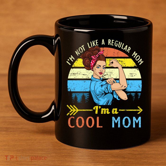 Retro Cool Mom 11oz C Handle Ceramic Mug