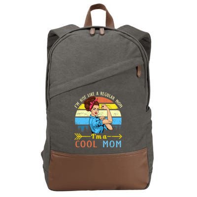 Retro Cool Mom Cotton Canvas Backpack