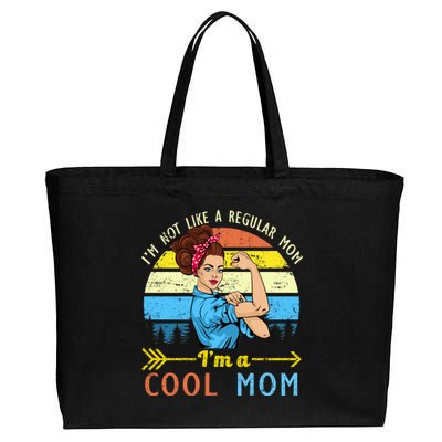 Retro Cool Mom Cotton Canvas Jumbo Tote