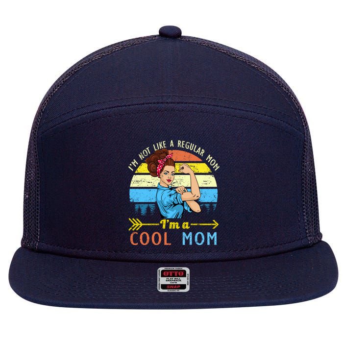 Retro Cool Mom 7 Panel Mesh Trucker Snapback Hat