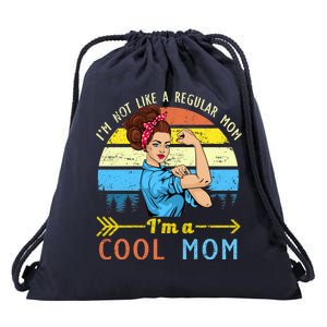 Retro Cool Mom Drawstring Bag