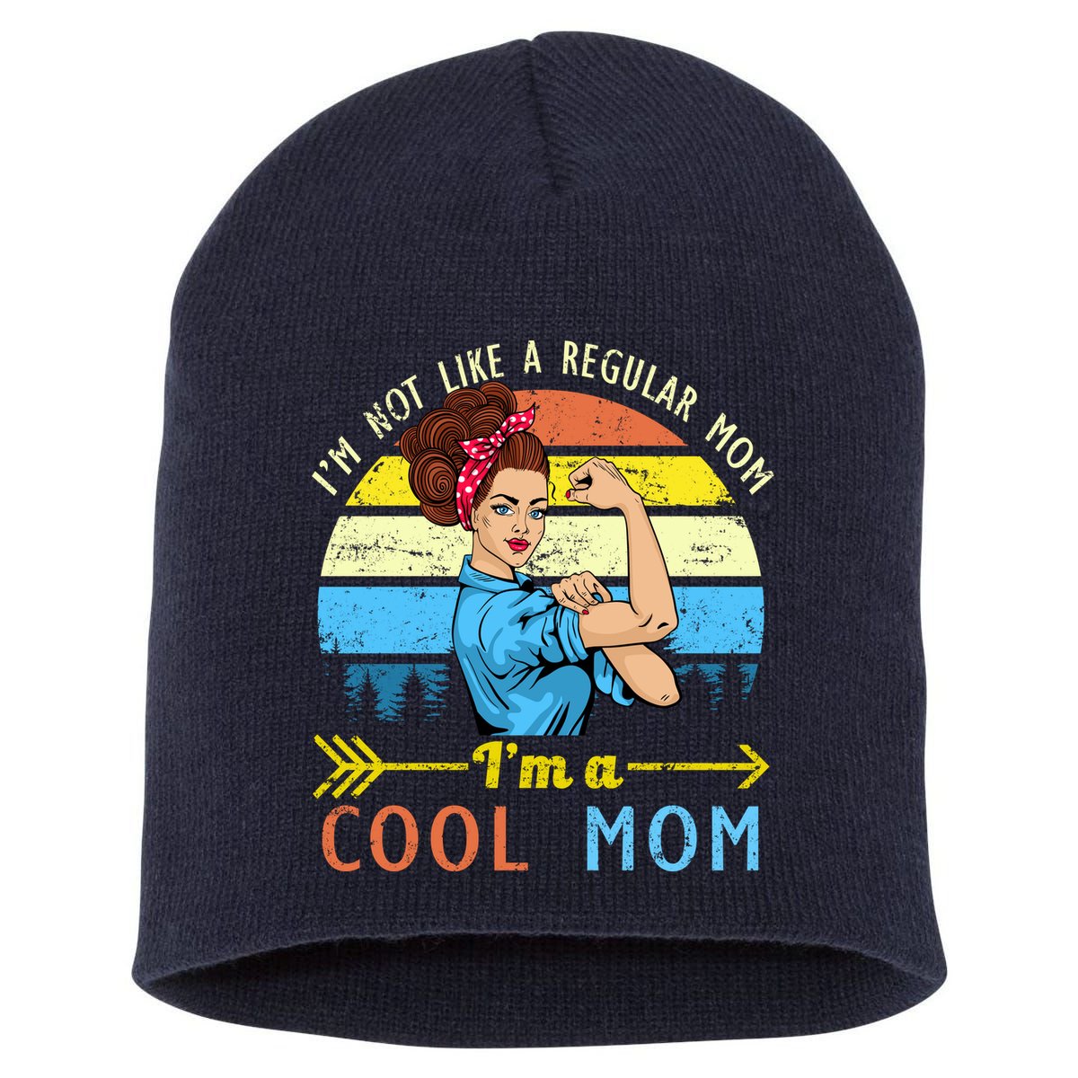 Retro Cool Mom Short Acrylic Beanie