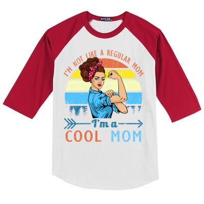 Retro Cool Mom Kids Colorblock Raglan Jersey