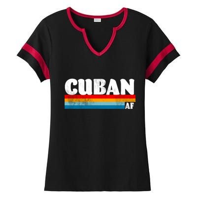 Retro Cuban AF Ladies Halftime Notch Neck Tee